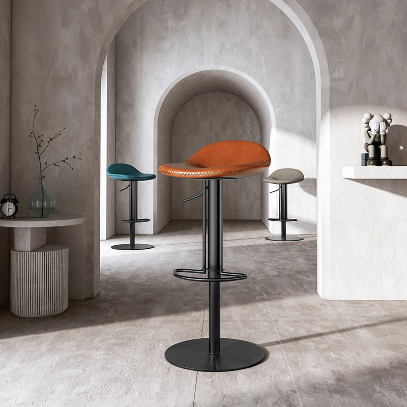 现代简约吧台椅北欧轻奢设计师款升降酒吧椅子家用高脚凳子吧台凳