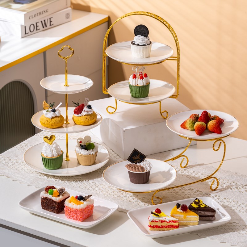 北欧多层水果盘婚庆甜品台糕点展示架蛋糕托盘下午茶歇摆盘点心架