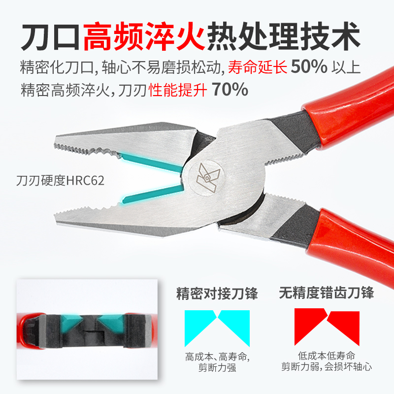 k牌老虎手钳子大全尖嘴钳斜口钳 电工多功能万用工业级钢丝钳