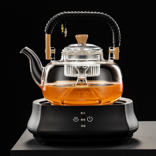 蒸煮茶壶电陶炉加热玻璃烧水壶家用陶壶茶具全自动小型煮茶器套装