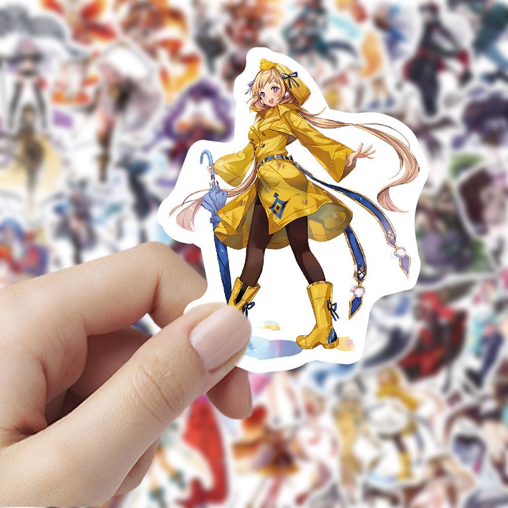 爆款坎公骑冠剑女角色立绘贴纸卡通二次元手机手账装饰贴画防水