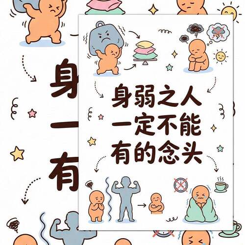 24张身弱之人念头贴纸远离负能量的磁场拒绝内耗健康生活养生知识