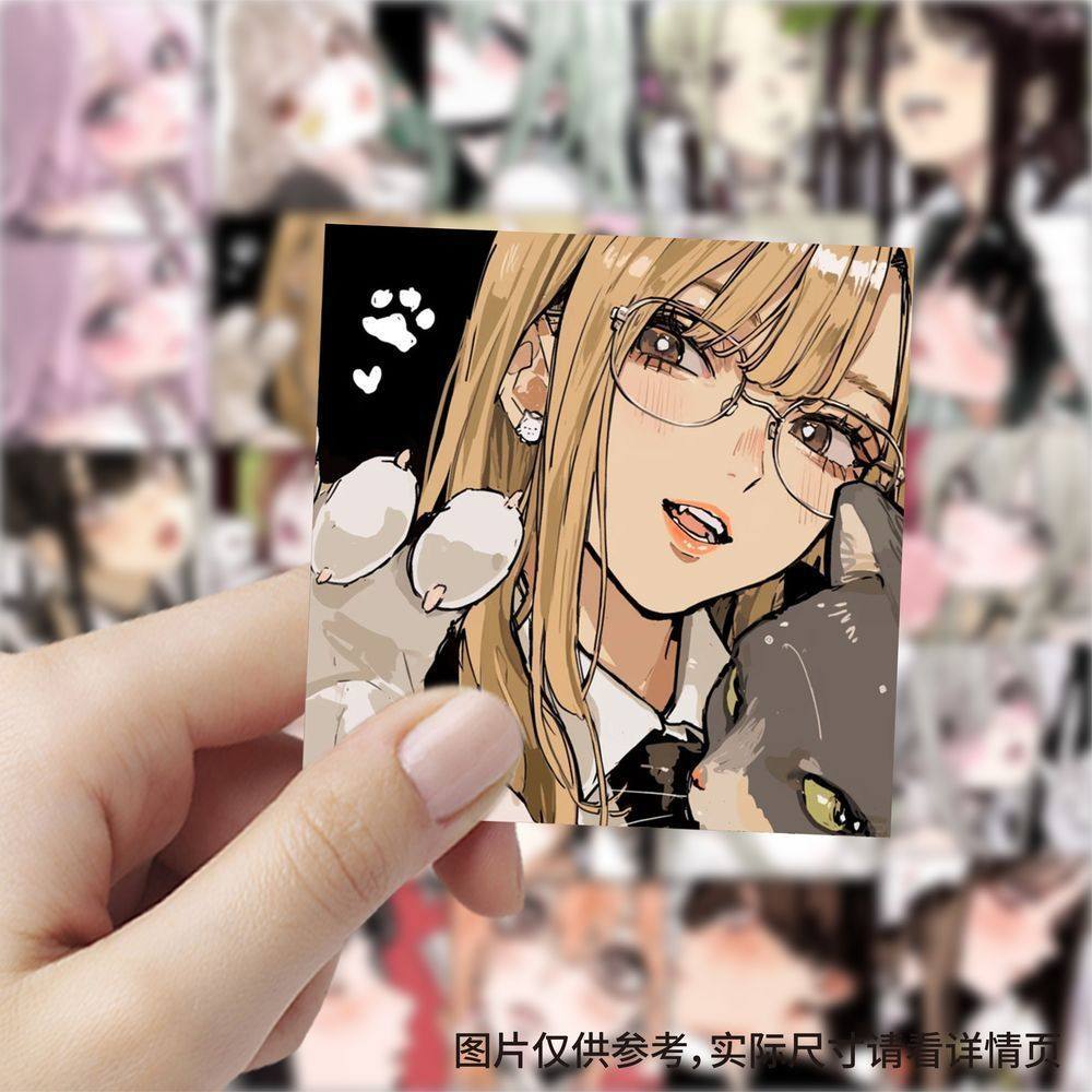 240张二次元旧漫女头贴纸ins风少女动漫头像插画贴图DIY手机装饰