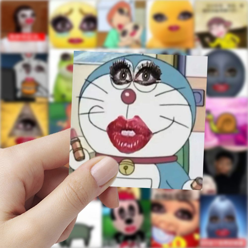 gaga搞笑表情包贴纸网红抽象沙雕头像创意贴画diy手账笔记本装饰