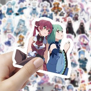 120张hololive贴纸卡通二次元人物周边装饰手机桌面电脑防水贴画