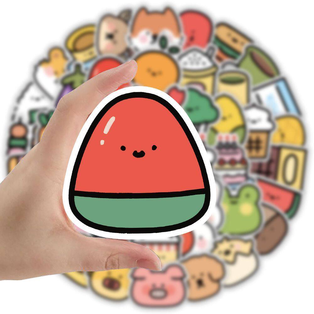 126张蔬菜水果贴纸卡通可爱趣味创意个性桌面手机手账diy装饰贴画