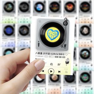 126张新款kpop专辑歌曲封面贴纸创意diy装饰手机手账桌面防水贴画