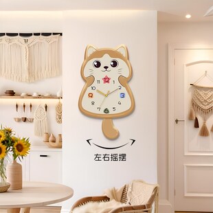 创意钟表客厅挂钟家用摇摆钟电子时钟挂墙静音现代新款挂表石英钟