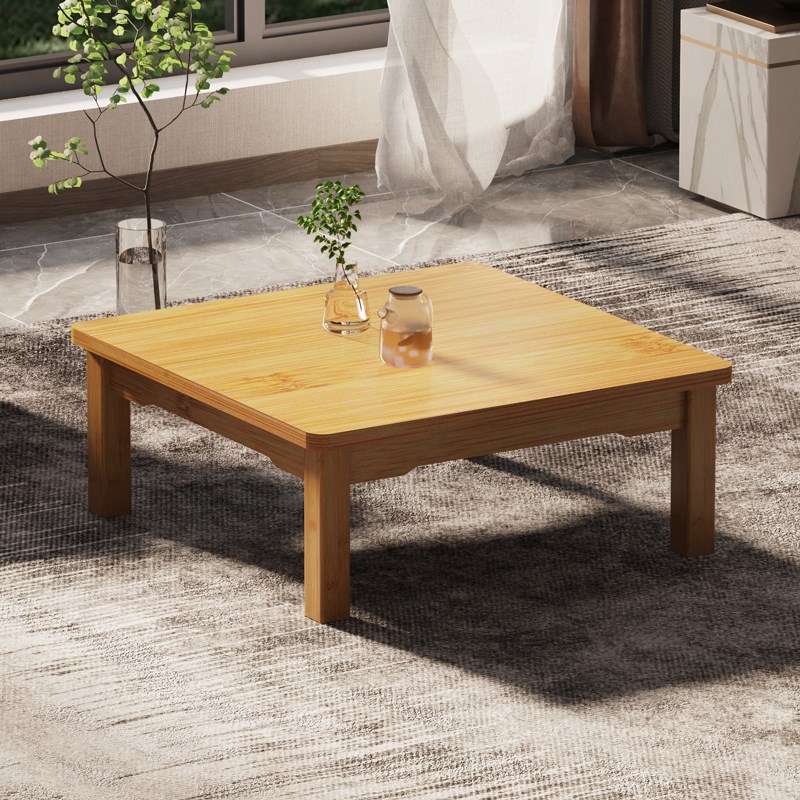 炕桌方桌正方形饭桌飘窗榻榻米小桌子实木家用床上桌楠竹茶几矮桌