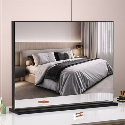 化妆镜直播镜子台式大号高清桌面欧式方形卧室梳妆台镜不带灯