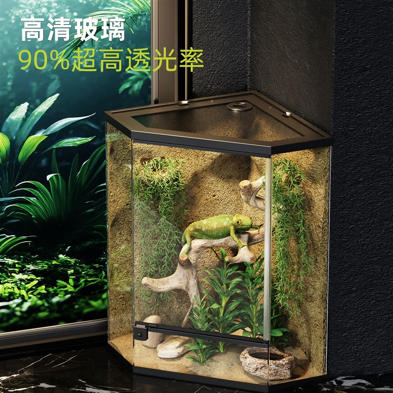 老渔匠小型爬虫宠物生态雨林造景玻璃缸守宫乌龟鬃狮蜥蜴饲养盒箱