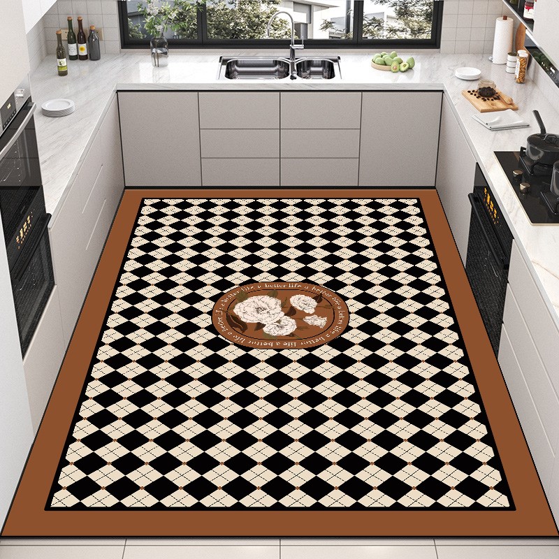 厨房硅藻泥防污防滑地垫吸水防油垫子可擦免洗脚垫子家用地毯满铺