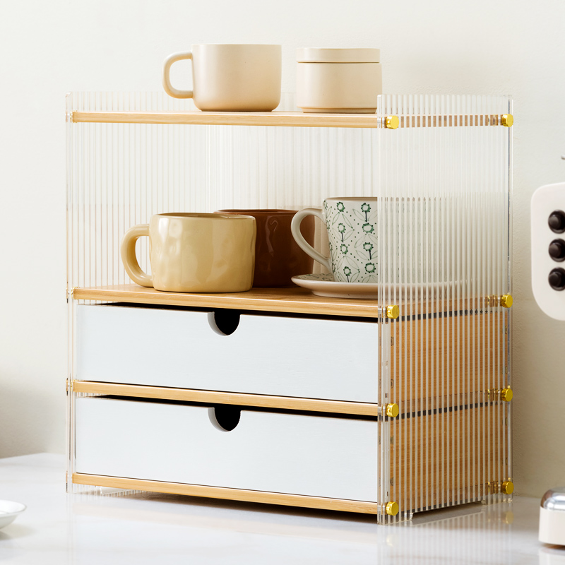 亚克力杯架置物架子水吧台面水杯茶杯架咖啡杯桌面收纳展示柜防尘