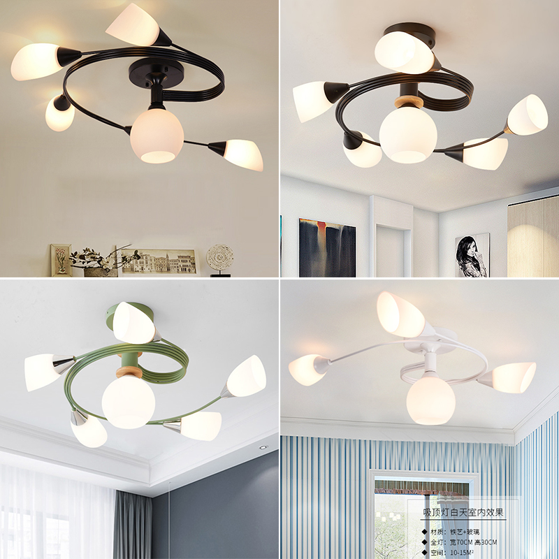 美式吸顶灯卧室灯北欧现代简约客厅灯房间灯主卧大气轻奢家用灯具
