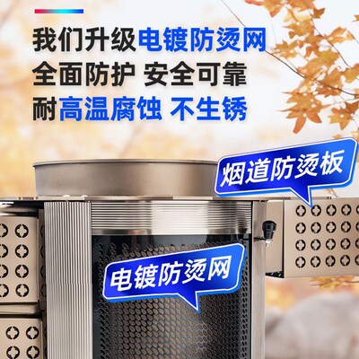 农村冬天取暖炉烧木柴火炉炭柴煤两用新型高端气化炉烤火炉子无烟
