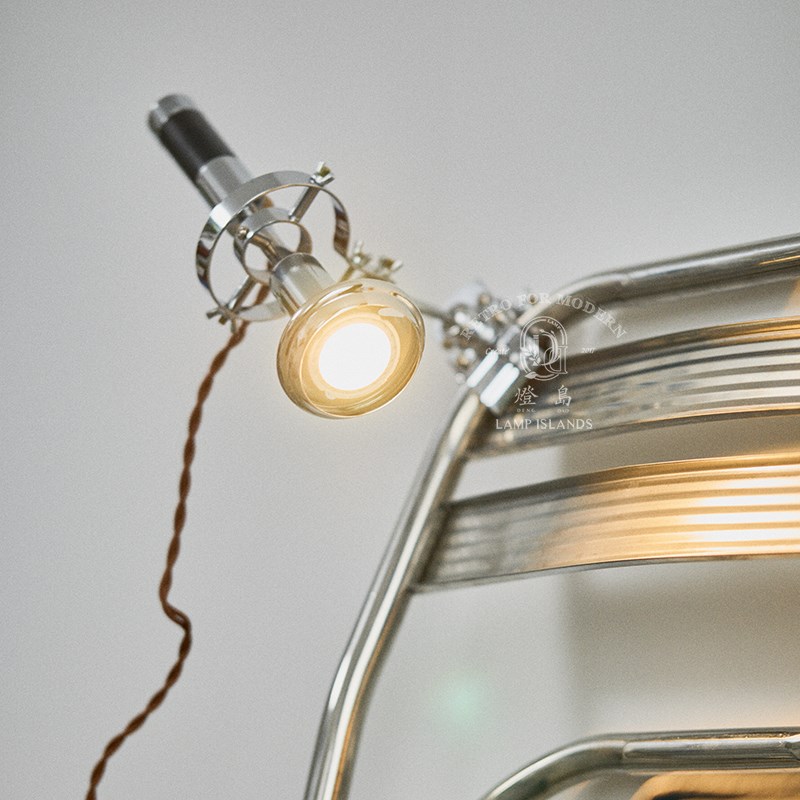 灯岛 创意覆古工业风夹式台灯美式中古客厅书桌床头可调节夹子灯