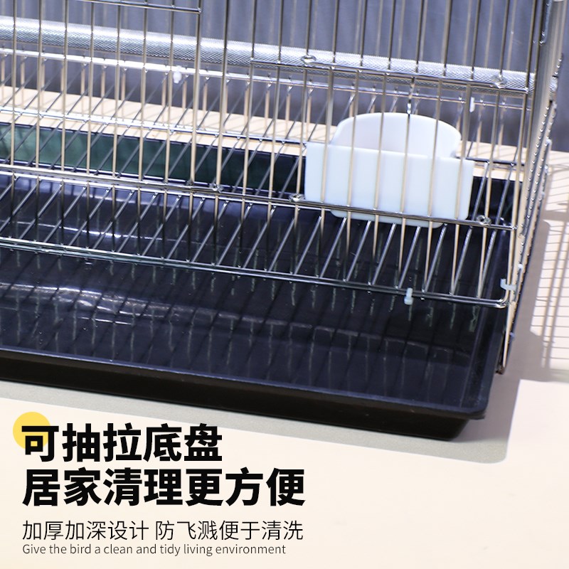 304全不锈钢鸟笼子大号新款鹦鹉笼大空间小太阳繁殖笼