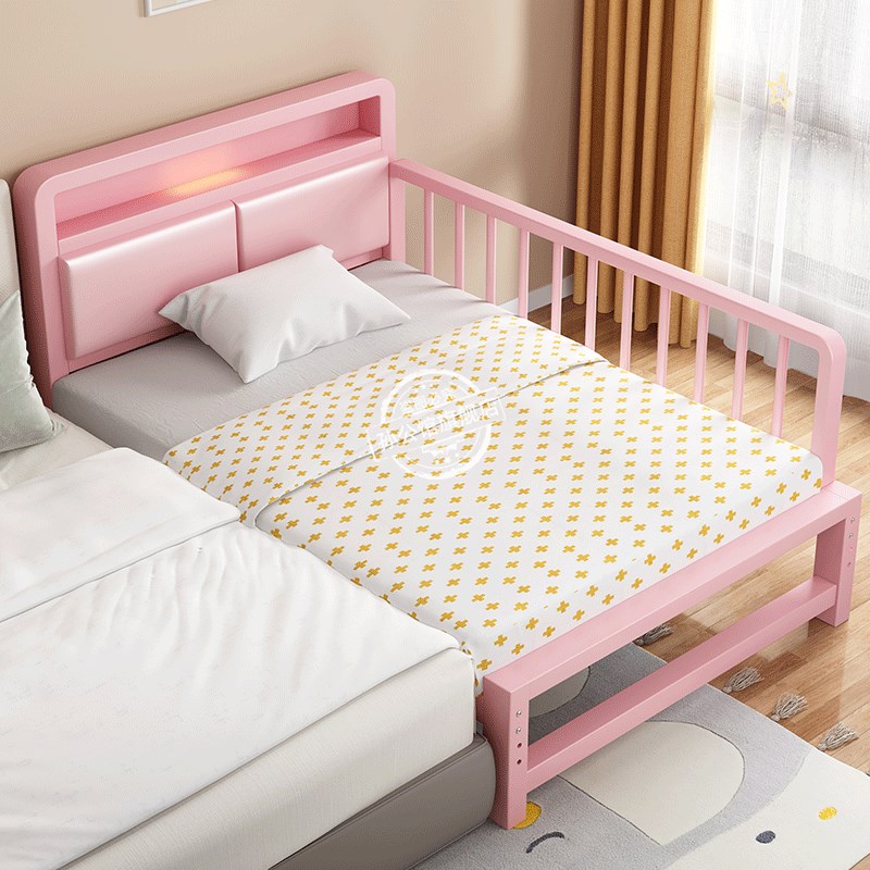 铁艺儿童拼接床带护栏小床男孩女孩公主床单人床边床加宽拼接大床