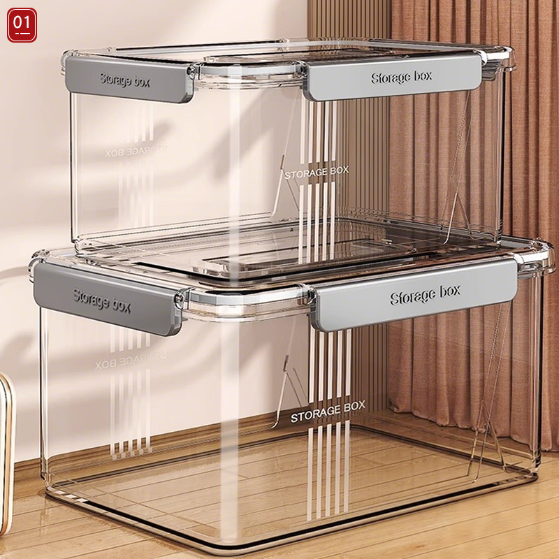 日本透明收纳箱家用零食玩具衣服书本收纳盒整理盒大容量周转箱