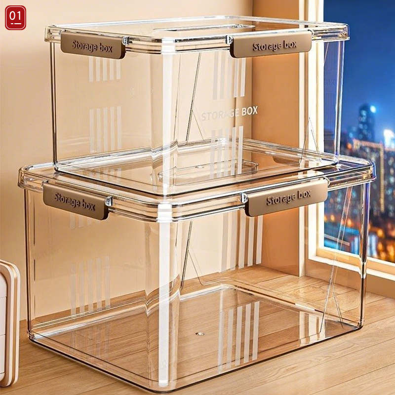 日本衣物玩具零食书籍整理盒透明手提收纳箱学生寝室多功能储物箱