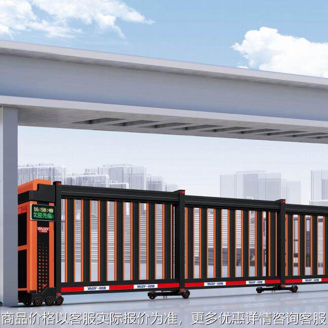 电动段滑门工厂单位政企直线门铝合金无轨平移门智能工业庭院大门