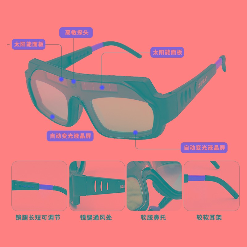 新全自动变光电焊接眼镜面罩氩弧焊烧焊二保焊防护电弧防强光焊工