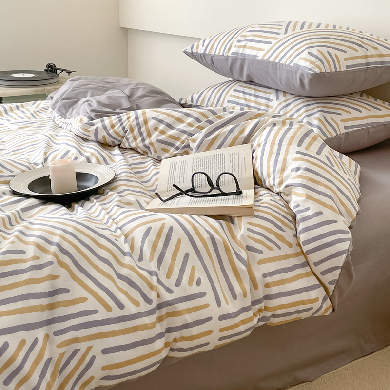 北欧简约纯棉被套单件双人200x230全棉被罩单人被单1.5宿舍四件套