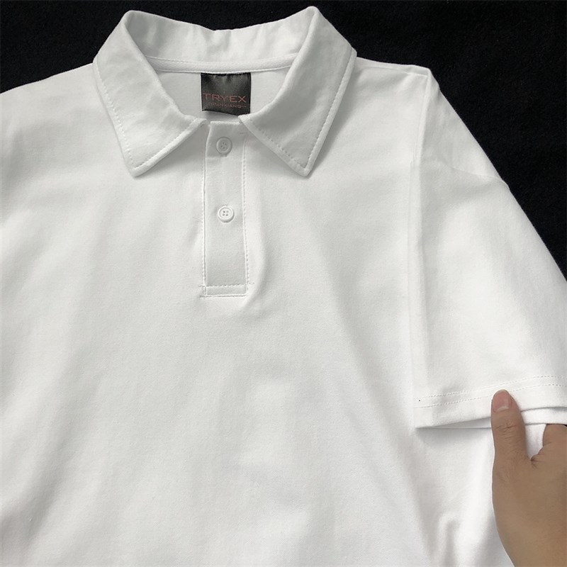 2024新款男生t恤男款衬衫男夏季短袖polo衫重磅带领男士plol