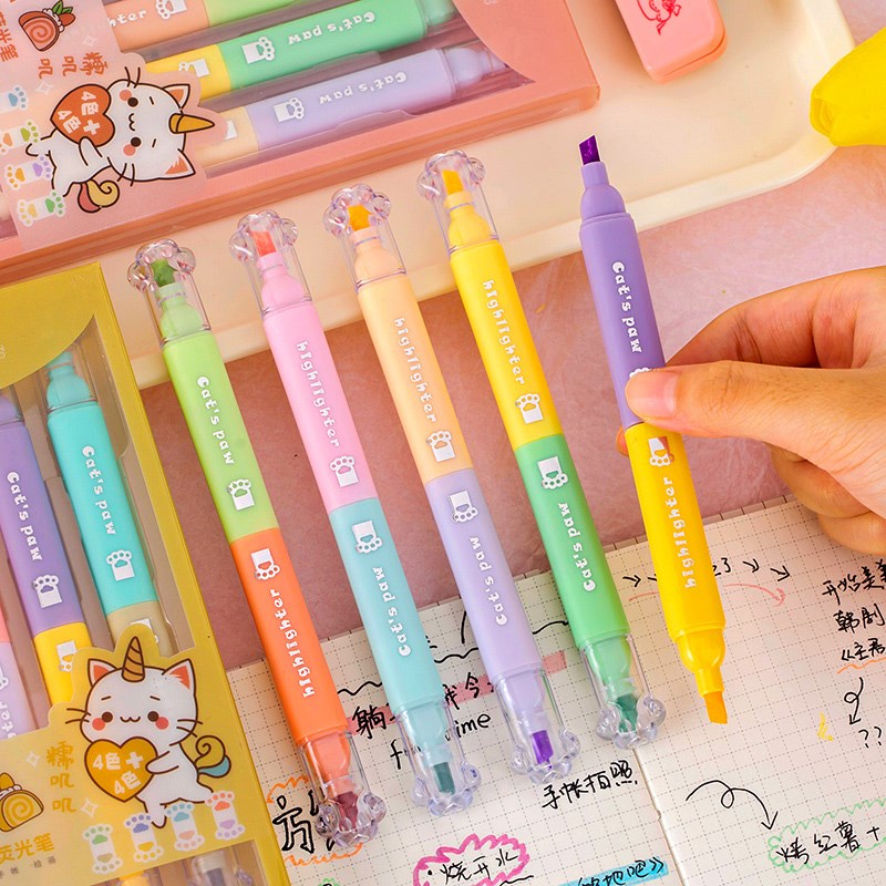 小学生奖品创意猫爪荧光笔奖励初中高颜值文具小礼品实用开学礼物