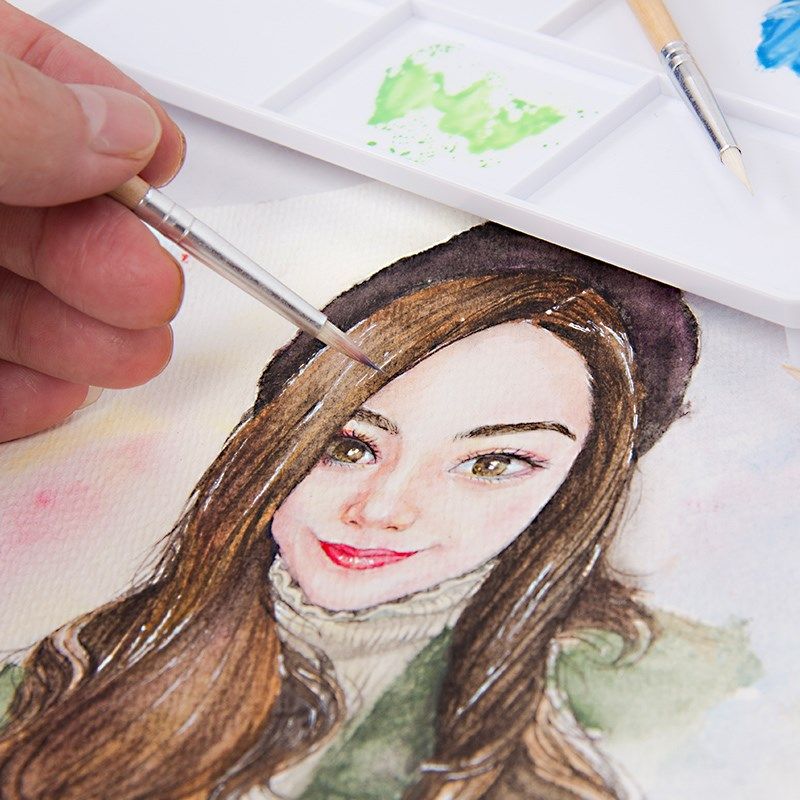 柏伦斯水彩画笔圆头羊毫水粉笔套装美术专用初学者手绘色彩毛笔颜,文具电教/文化用品/商务用品,水粉/水彩/油画专用笔,淘宝优惠券,粉丝福利购,淘宝优惠卷