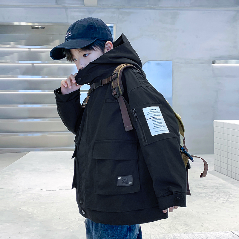 男童冬季三合一工装冲锋衣棉服2023新款儿童秋冬装加厚棉衣外套潮