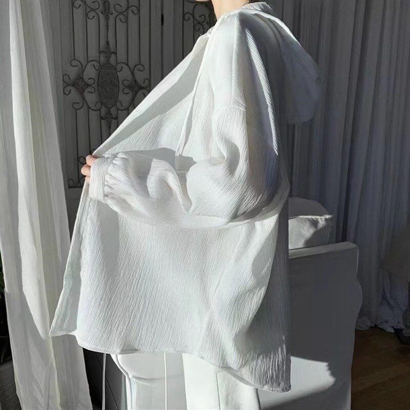 大码300斤白色防晒长袖衬衣男夏季薄款肥仔宽松百搭外穿外套上衣2