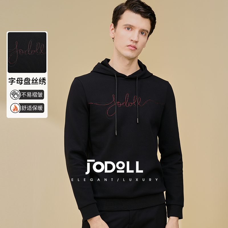 JODOLL盘丝绣休闲百搭长袖T恤