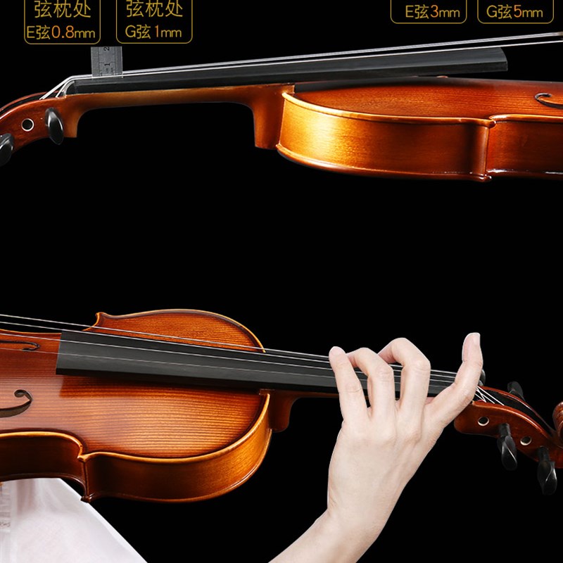 梵阿玲专业级小提琴初学者成人儿童入门演奏大学生纯手工实木乐器