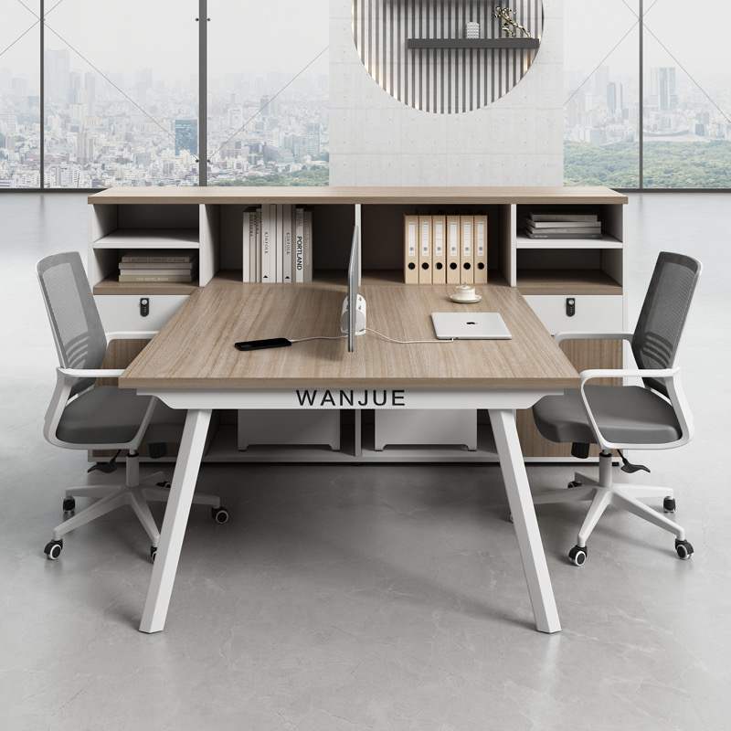 成都财务桌办公室工位办公桌椅组合简约双4四对坐6人位屏风员工位