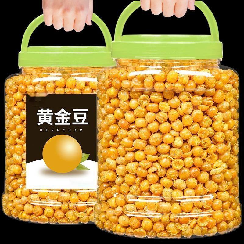 黄金豆油炸豌豆罐装牛肉味香辣味香酥脆休闲零食小吃下酒菜