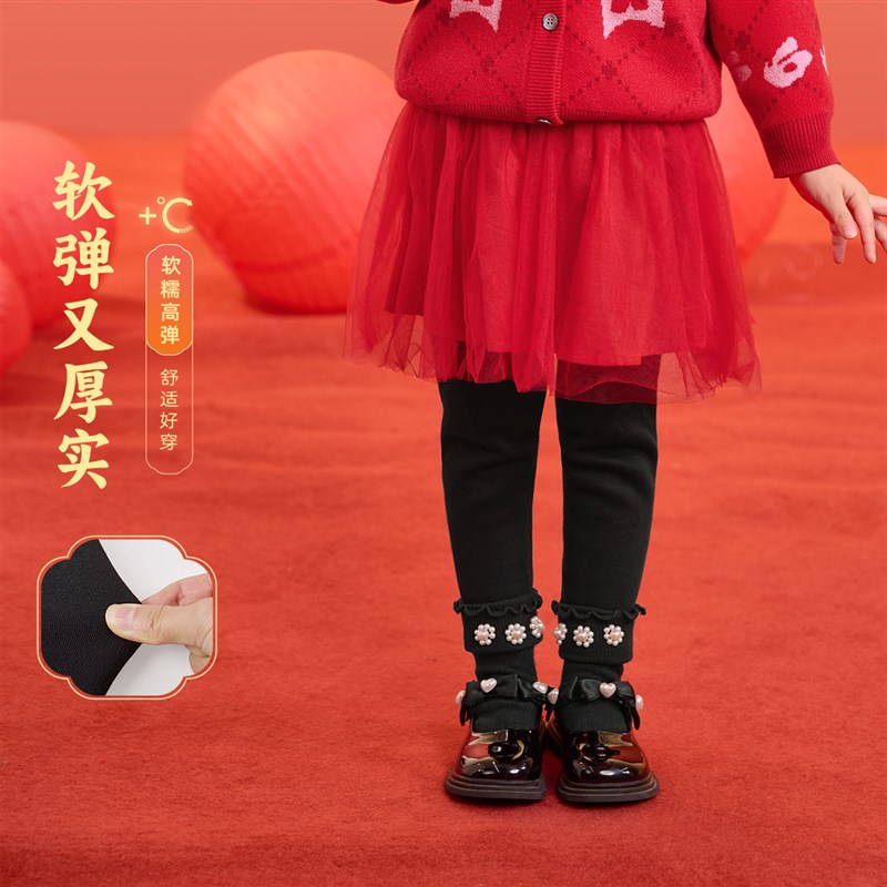 女童裙子新年款冬季宝宝短裙婴儿公主裙拜年童装儿童过年衣服红色