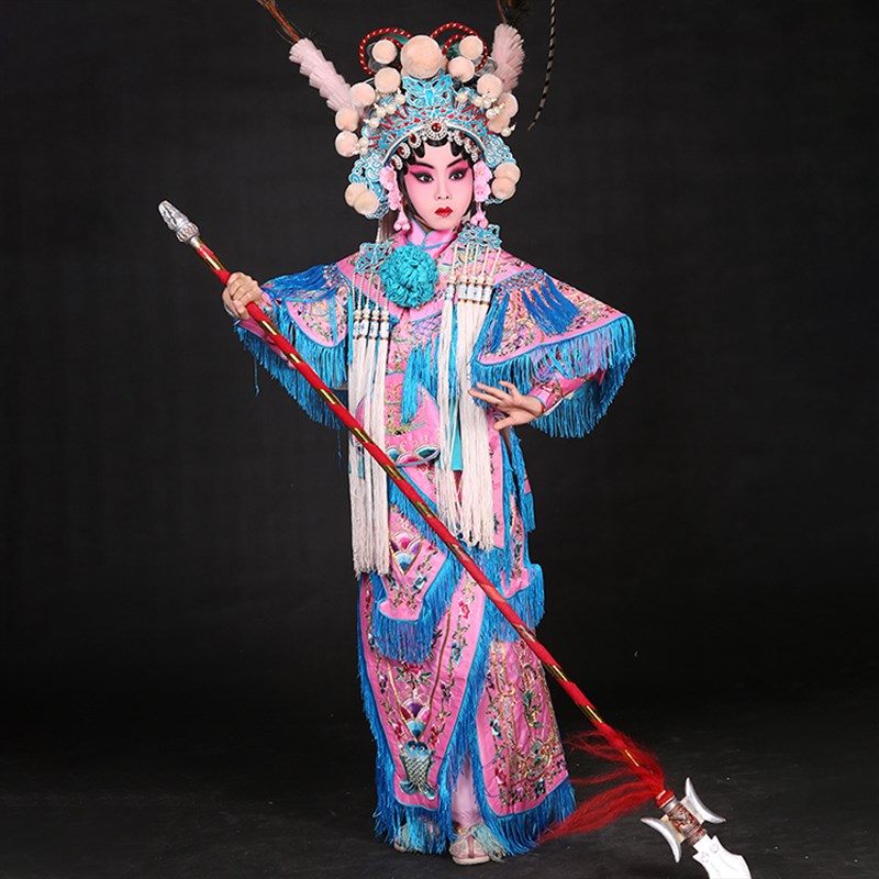 儿童女改良靠 京剧戏曲武旦刀马旦扈三娘服装女靠刀马旦六一演出