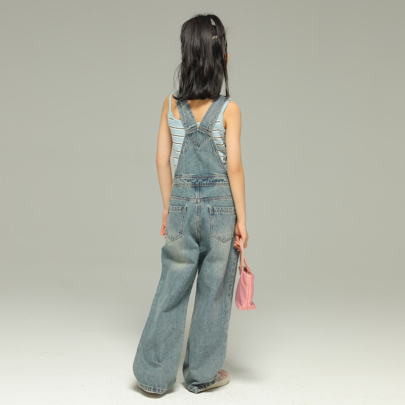 小女森女童夏季贴布牛仔背带裤儿童洋气时髦裤子中大童吊带长裤薄,童装/婴儿装/亲子装,儿童牛仔裤,淘宝优惠券,粉丝福利购,淘宝优惠卷