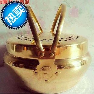 铜火盆取暖家用老式婚庆用品结婚铜火铳旺盆i大号铜火脚炉暖手