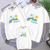 T恤一家三四口母子母女幼儿园班服定制小学生活动 短袖 亲子装 夏装