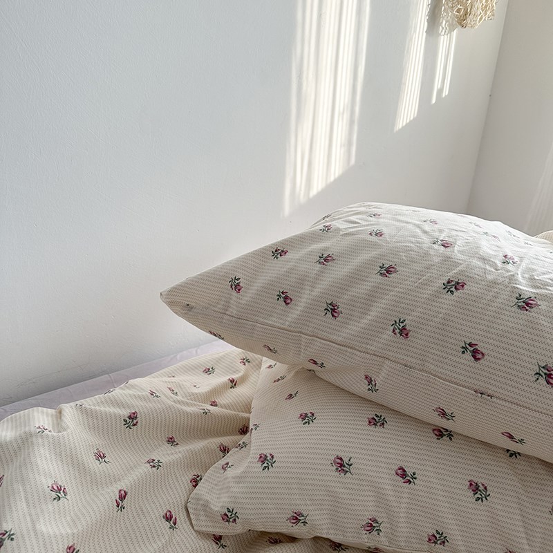 ~韩式碎花~全棉小清新法式床上用品单人宿舍双人四件套床单床笠