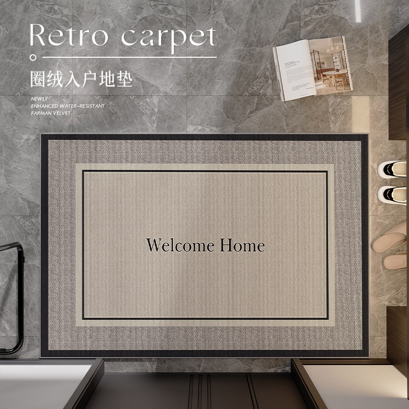 高端地垫入户门垫奶油风家用脚垫防滑地毯可擦免洗可裁剪2024新款