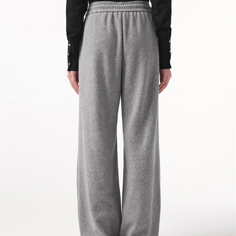 热风加绒卫裤女款2024年冬季新款绒感休闲直筒裤宽松舒适百搭裤子