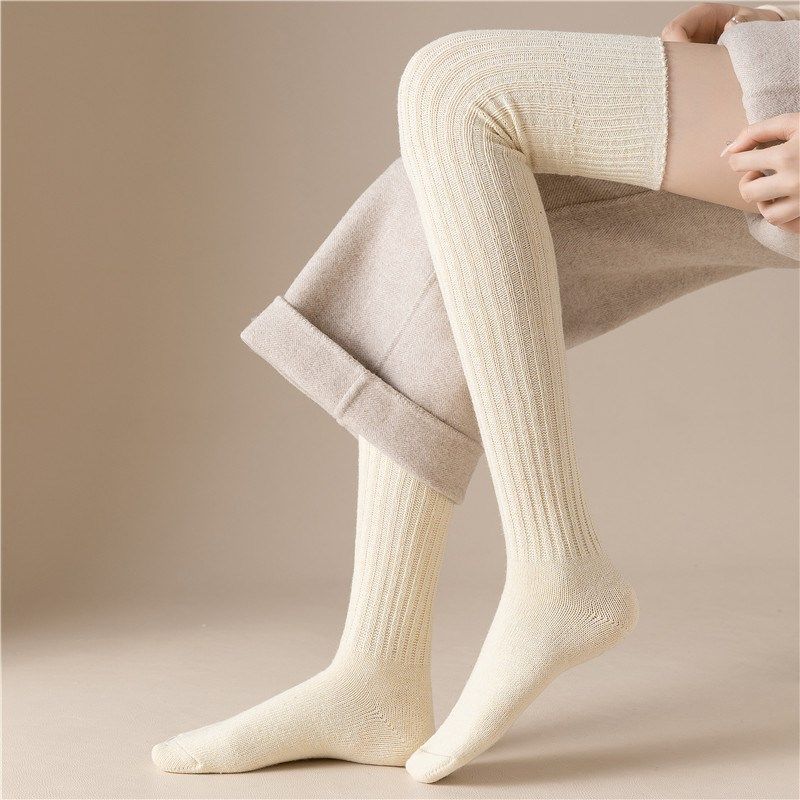 羊毛过膝袜子女秋冬季长筒袜大腿袜加厚护膝防滑保暖女士黑色长袜,女士内衣/男士内衣/家居服,长筒袜,淘宝优惠券,粉丝福利购,淘宝优惠卷