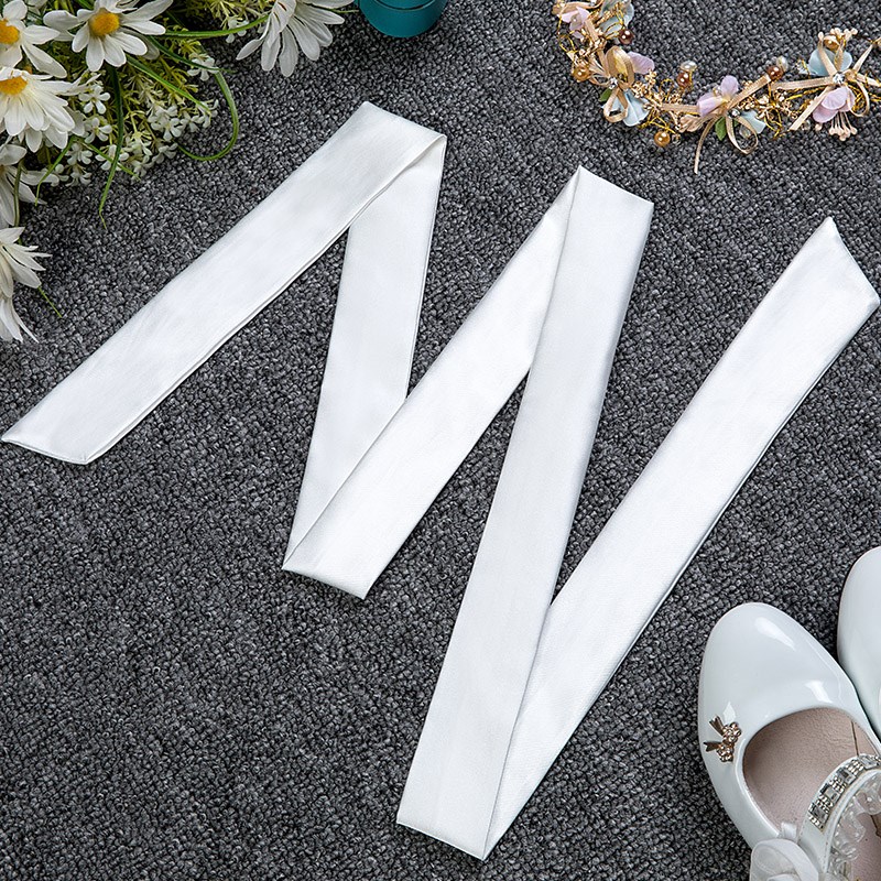 花童礼服腰带女童装饰腰带弹力缎塑身腰带百搭儿童礼服腰带配裙子