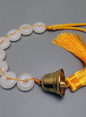 天然八白玉挂件除污秽厕所对门冲门八白玉串平安扣卧室挂饰