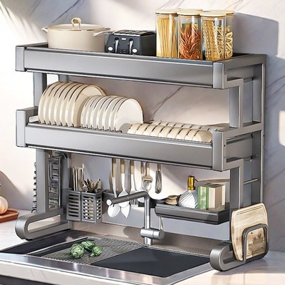 厨房水槽置物架洗碗槽沥水架子多功能放碗盘碗碟水池菜盆上方收纳