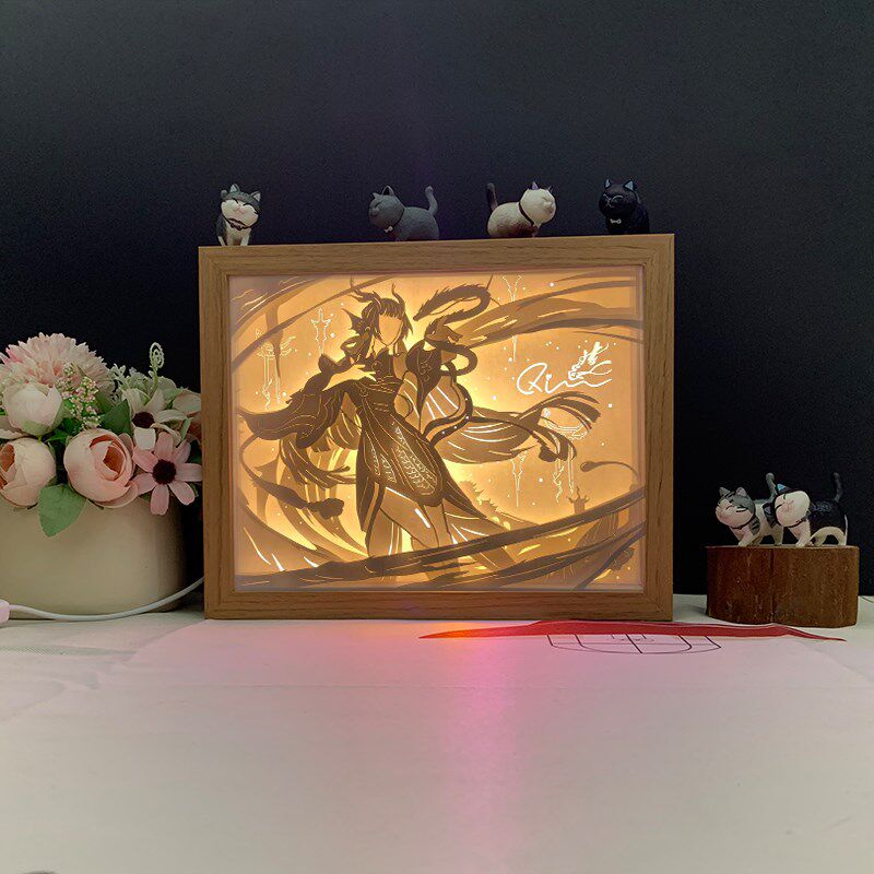 城市木框光影纸雕灯diy周边手工来图定制生日情侣礼物剪纸女朋友