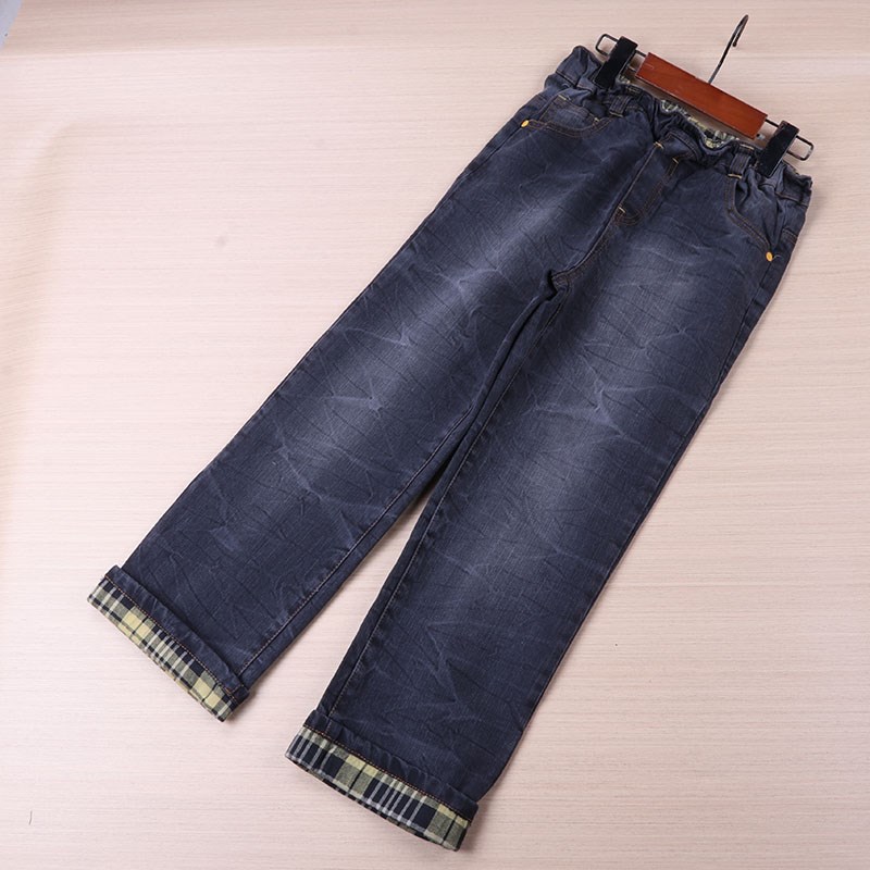 店长推荐童装秋冬牛仔裤全棉水洗7-15岁男童松紧长裤腰头工厂尾货